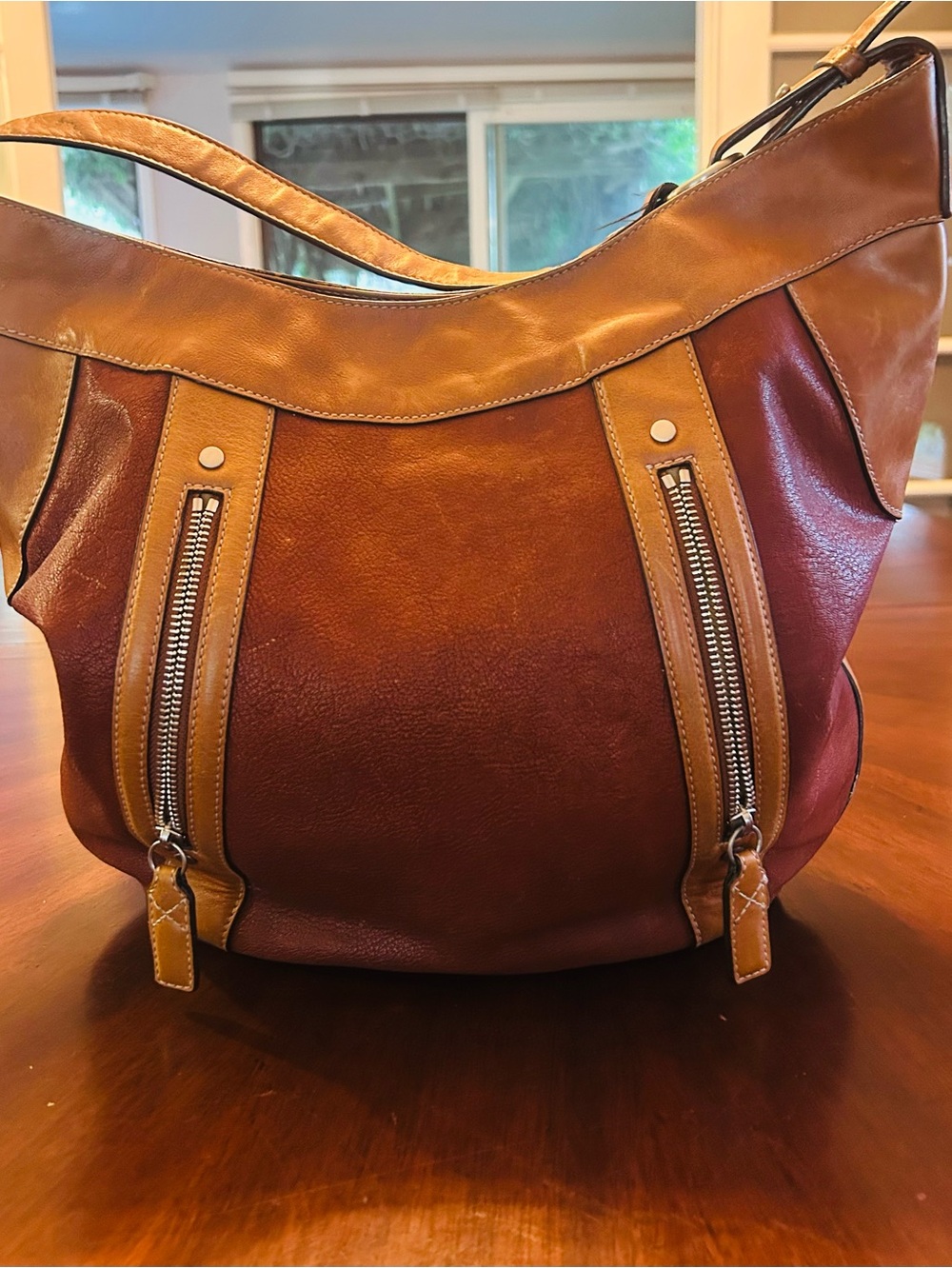 Cole Haan Two-Tone Brown & Tan Shoulder Hobo